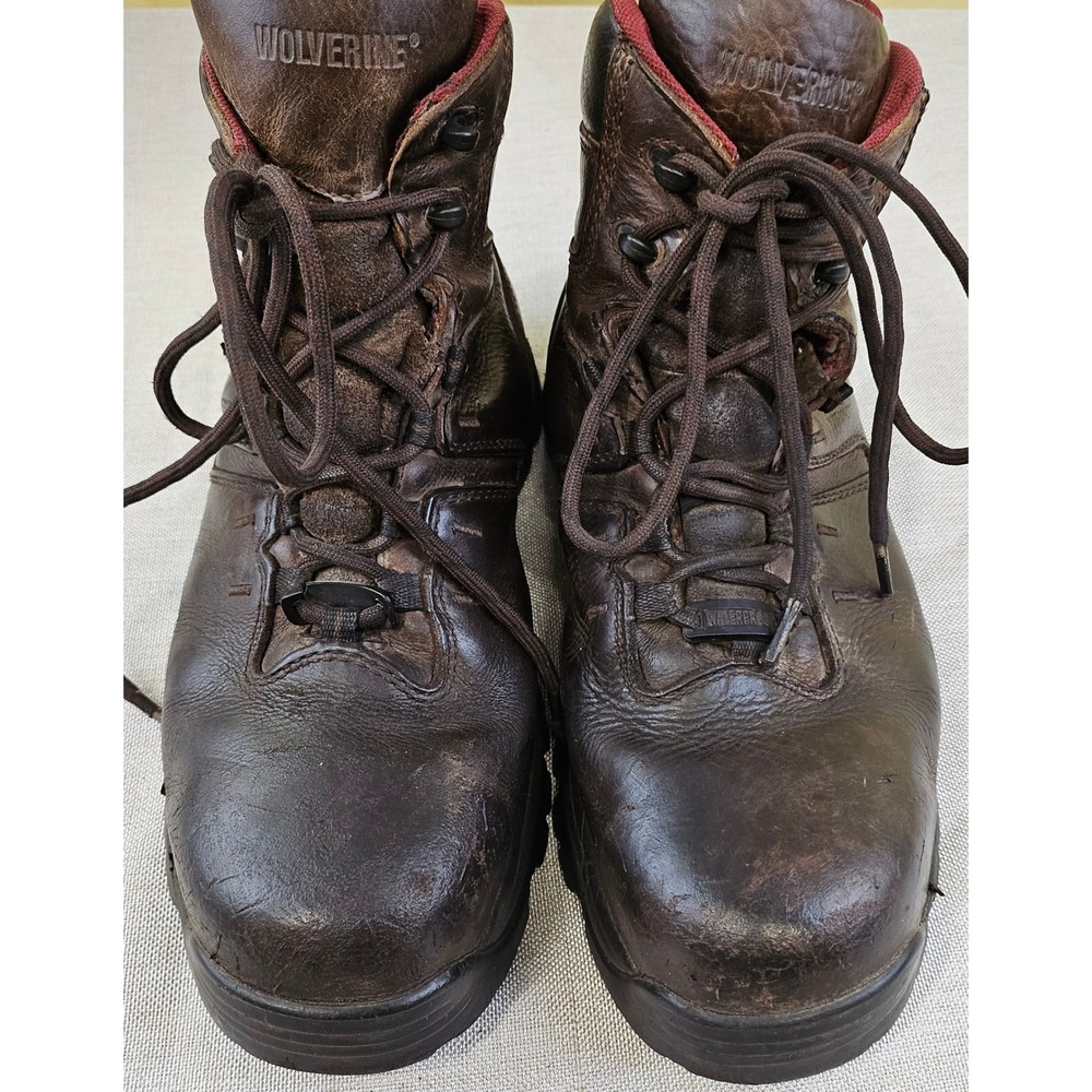 Wolverine Brown Leather Work Boots EH ASTM 2413-11 Safety Toe W04405 Mens 11M